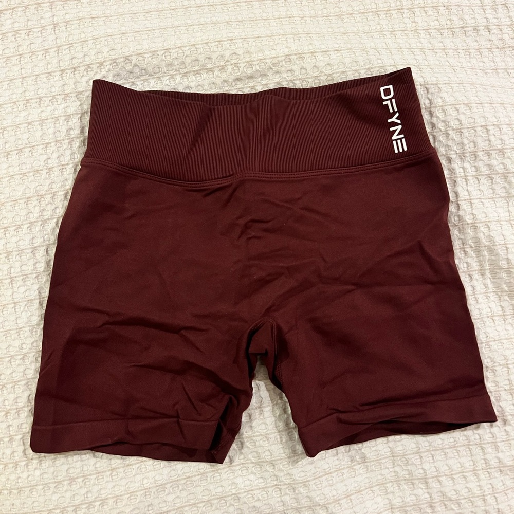 Dfyne Women's Burgundy Gym Shorts